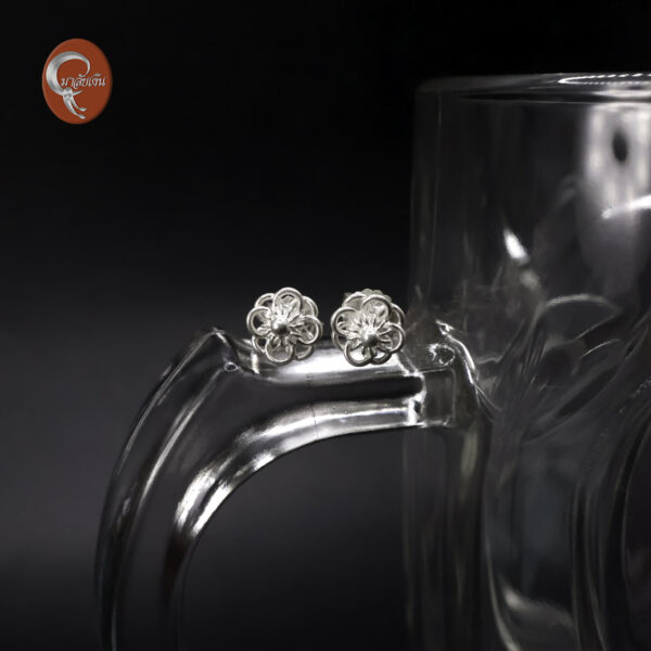 ต่างหูดอกพิกุลกลีบบัว เงินแท้ 99.99% รหัสสินค้า ERS0070